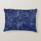 山羊座〔占星術の〕十二宮図シンボルnavy blueデジタル迷彩柄 アクセントクッション (裏面)