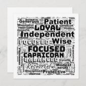 山羊座〔占星術の〕十二宮図ワードクラウドインスピレーションフラットカード (正面/裏面)
