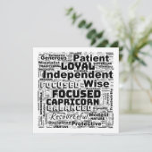 山羊座〔占星術の〕十二宮図ワードクラウドインスピレーションフラットカード (スタンド正面)