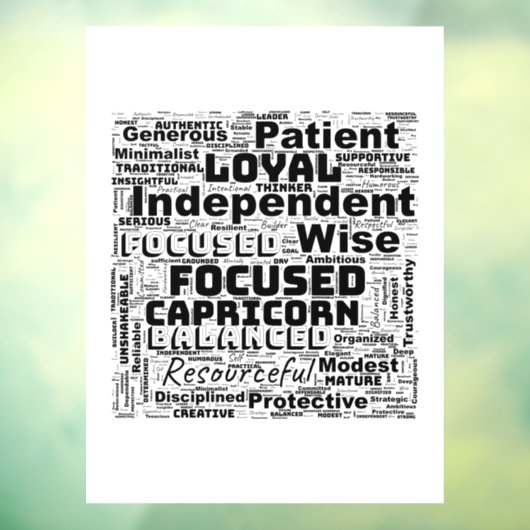 山羊座〔占星術の〕十二宮図ワードクラウド吸気ウォールデカール ウィンドウサイン (シート3)