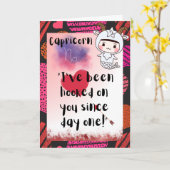 山羊座〔占星術の〕十二宮図ヴァレンティパーソナライズされたンカード カード (黄色い花)