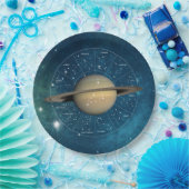 山羊座〔占星術の〕十二宮図占星術の標識 – 惑星サターン ペーパープレート (パーティー)