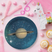 山羊座〔占星術の〕十二宮図占星術の標識 – 惑星サターン ペーパープレート (パーティー)