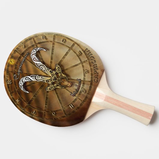 山羊座〔占星術の〕十二宮図占星術デザイン 卓球ラケット (横)