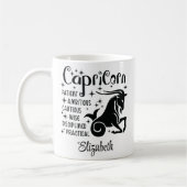 山羊座〔占星術の〕十二宮図占星術名前をカスタムする コーヒーマグカップ (左)