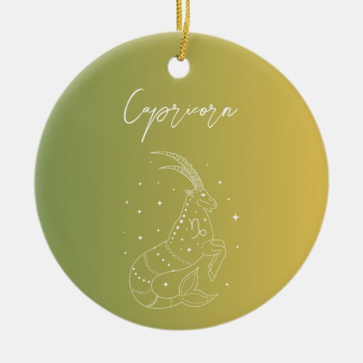 山羊座〔占星術の〕十二宮図占星術星形勾配 セラミックオーナメント (正面)
