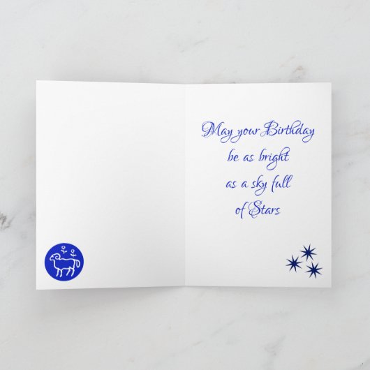 山羊座〔占星術の〕十二宮図占星術誕生日カード カード (内部)