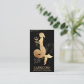 *~*山羊座〔占星術の〕十二宮図占星術（黒） 名刺 (スタンド正面)