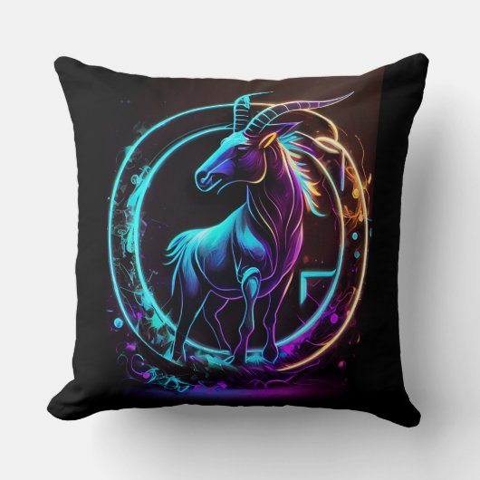 山羊座〔占星術の〕十二宮図天体デザイン装飾用クッション クッション (正面)