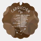 山羊座〔占星術の〕十二宮図星占いサイン写真誕生日 オーナメントカード (裏面)