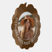 山羊座〔占星術の〕十二宮図星占いサイン写真誕生日 オーナメントカード (右)