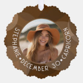 山羊座〔占星術の〕十二宮図星占いサイン写真誕生日 オーナメントカード (正面)