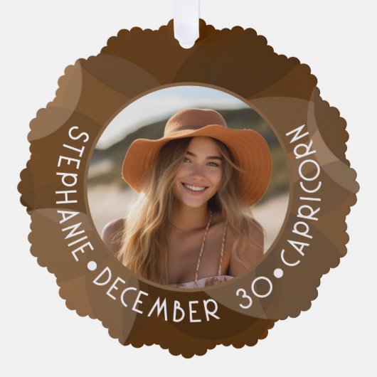 山羊座〔占星術の〕十二宮図星占いサイン写真誕生日 オーナメントカード (正面)