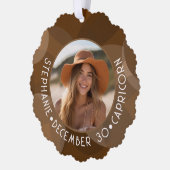 山羊座〔占星術の〕十二宮図星占いサイン写真誕生日 オーナメントカード (左)