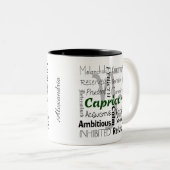 山羊座〔占星術の〕十二宮図星占い形質コラージュ ツートーンマグカップ (正面右)