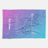 山羊座〔占星術の〕十二宮図星印占星術星座 キッチンタオル (横)