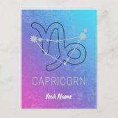 山羊座〔占星術の〕十二宮図星印占星術星座 シーズンポストカード (正面)