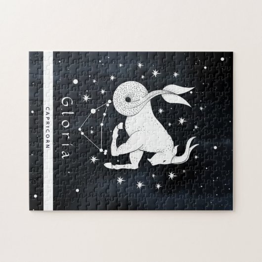 山羊座〔占星術の〕十二宮図星印占星術記号と名前 ジグソーパズル (横)