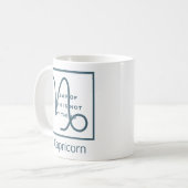 山羊座〔占星術の〕十二宮図標識おもしろい引用文エレガントブルー文字 コーヒーマグカップ (正面左)