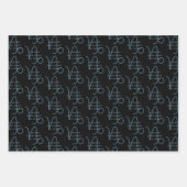 山羊座〔占星術の〕十二宮図標識おもしろい引用文ブルー文字誕生日 ラッピングペーパーシート (正面3)