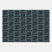 山羊座〔占星術の〕十二宮図標識おもしろい引用文ブルー文字誕生日 ラッピングペーパーシート (正面)