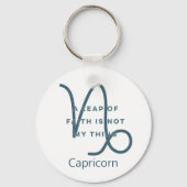 山羊座〔占星術の〕十二宮図標識おもしろい引用文ブルー誕生日 キーホルダー (正面)