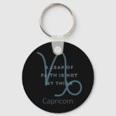 山羊座〔占星術の〕十二宮図標識おもしろい引用文ブルー誕生日 キーホルダー (裏面)
