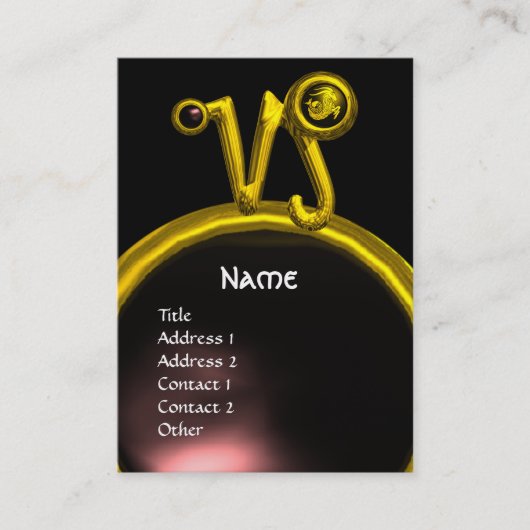 山羊座〔占星術の〕十二宮図標識ジュエルモノグラム 名刺 (正面)