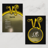 山羊座〔占星術の〕十二宮図標識ジュエルモノグラム 名刺 (正面/裏面)