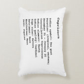 山羊座〔占星術の〕十二宮図標識占星術白黒 アクセントクッション (正面(垂直))