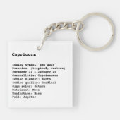 山羊座〔占星術の〕十二宮図標識占星術白黒 キーホルダー (裏面)