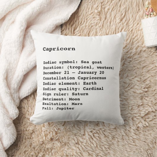 山羊座〔占星術の〕十二宮図標識占星術白黒 クッション (ブランケット)