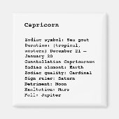 山羊座〔占星術の〕十二宮図標識占星術白黒 マグネット (正面)