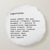 山羊座〔占星術の〕十二宮図標識占星術白黒 ラウンドクッション (裏面)