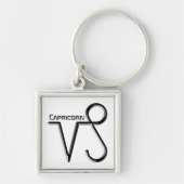 山羊座、〔占星術の〕十二宮図標識抽象デザイン、 キーホルダー (正面)