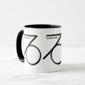 山羊座、〔占星術の〕十二宮図標識抽象デザイン、 マグカップ (正面左)