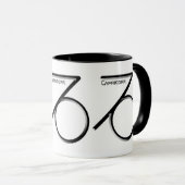 山羊座、〔占星術の〕十二宮図標識抽象デザイン、 マグカップ (正面右)