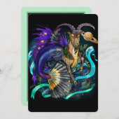 山羊座〔占星術の〕十二宮図標識招待状 招待状 (正面/裏面)