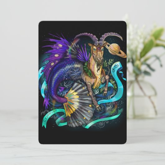 山羊座〔占星術の〕十二宮図標識招待状 招待状 (スタンド正面)