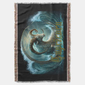 山羊座〔占星術の〕十二宮図標識 スローブランケット (正面縦)