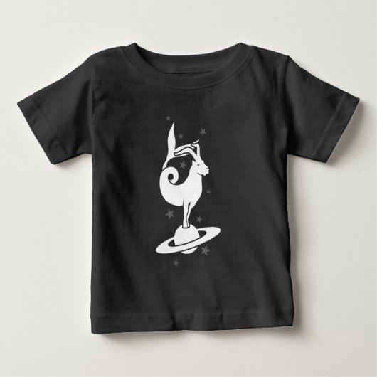 山羊座〔占星術の〕十二宮図標識 ベビーTシャツ (正面)