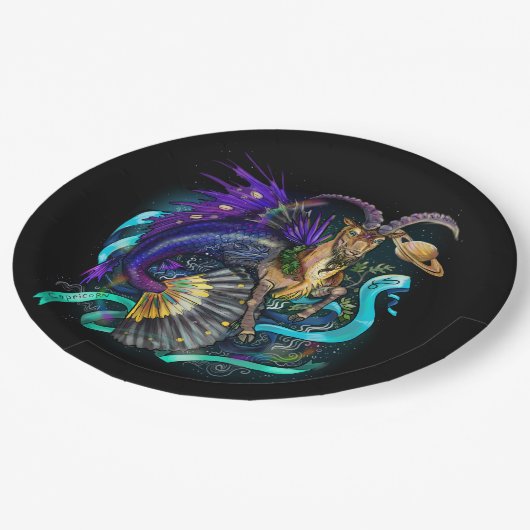 山羊座〔占星術の〕十二宮図標識 ペーパープレート (アングル)