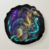 山羊座〔占星術の〕十二宮図標識 ラウンドクッション (裏面)