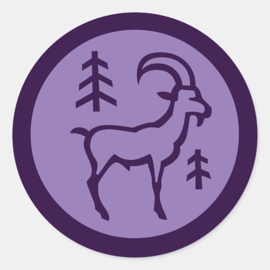 山羊座〔占星術の〕十二宮図標識 ラウンドシール (正面)