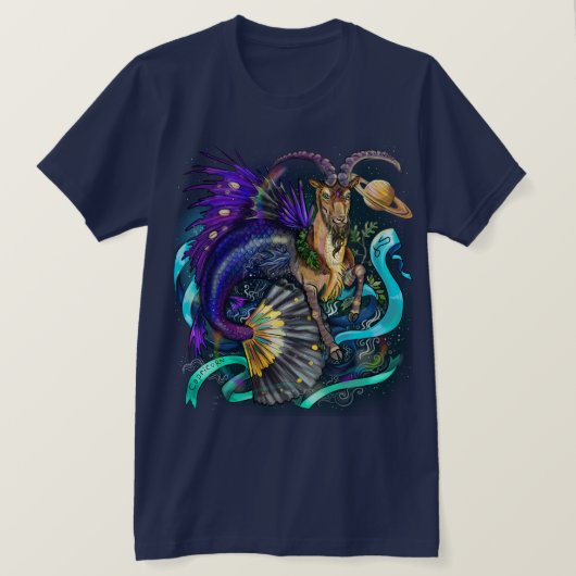 山羊座〔占星術の〕十二宮図標識 Tシャツ (デザイン正面)