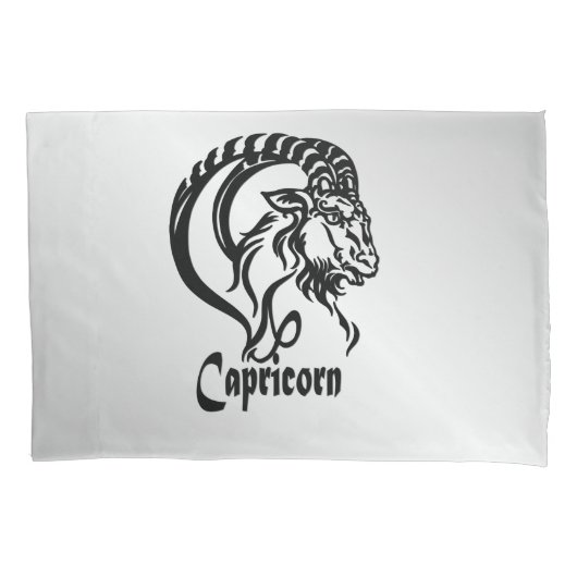 山羊座〔占星術の〕十二宮図符号とシンボルシルバー 枕カバー (正面)