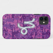 山羊座〔占星術の〕十二宮図記号オンピンクカモフラージュ Case-Mate iPhoneケース (裏面(横))