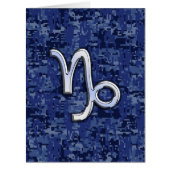 山羊座〔占星術の〕十二宮図記号オンブルーデジタル迷彩柄 (正面)