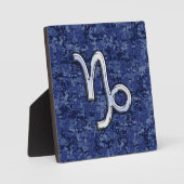 山羊座〔占星術の〕十二宮図記号オンブルーデジタル迷彩柄 フォトプラーク (正面)