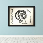 山羊座〔占星術の〕十二宮図記号 キャンバスプリント (インサイチュ (ウッドフロア))